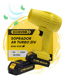 Soprador De Ar Turbo 21v Portátil Com 2 Baterias Recarregável Potente Para Folhas Pó Limpeza