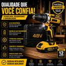 Parafusadeira e Furadeira Impacto 48v 2 Baterias + Maleta Com Acessórios Kit Completo