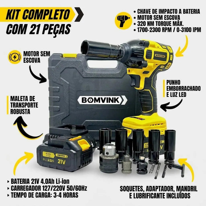 Chave De Impacto 21v 600nm - Bom 9964