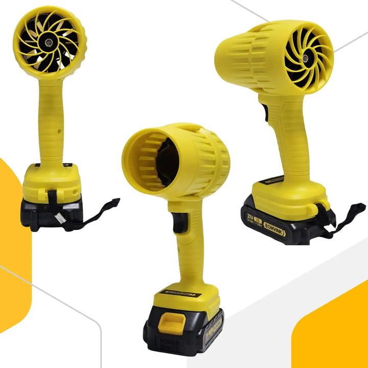 Soprador De Ar Turbo 21v Portátil Com 2 Baterias Recarregável Potente Para Folhas Pó Limpeza