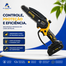 Mini Motosserra Elétrica Spark BR 21V Sem Fio + 2 Baterias | Kit Completo para Poda