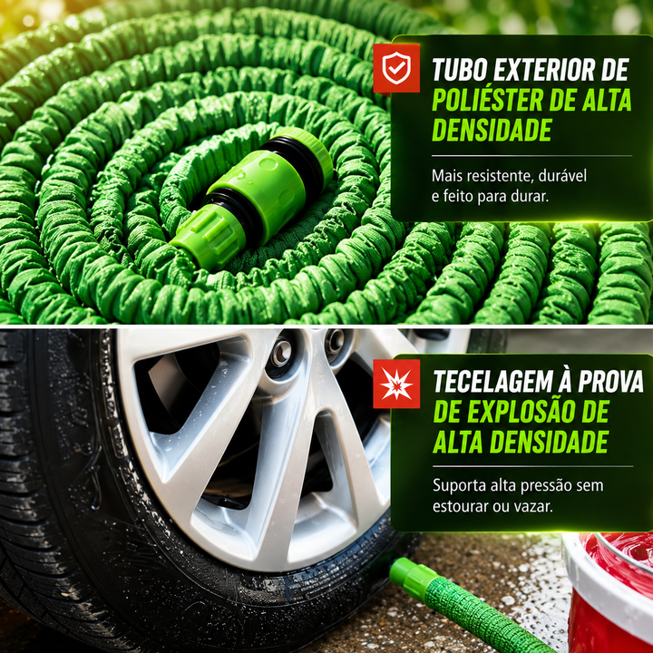 Mangueira Mágica Retrátil Flexível Elástica 30 Mts 7 Jatos Jardim e Carro