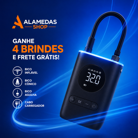 Compressor de Ar Portátil MAXTURBOPRO3™ + 4 Brindes Exclusivos + Frete Grátis