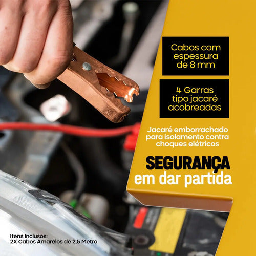 Cabo De Carga Bateria Chupeta Caminhão Carro 2,5m 800a