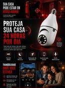 Câmera Lâmpada Wi-Fi 360° HD com Visão Noturna e Detecção de Movimento