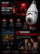 Câmera Lâmpada Wi-Fi 360° HD com Visão Noturna e Detecção de Movimento