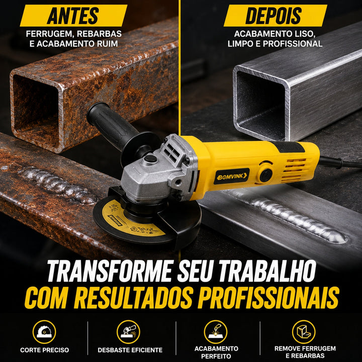 Esmerilhadeira Angular 710W Corte Metal Desbaste Profissional