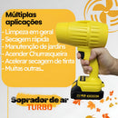 Soprador De Ar Turbo 21v Portátil Com 2 Baterias Recarregável Potente Para Folhas Pó Limpeza