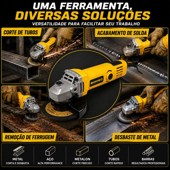 Esmerilhadeira Angular 710W Corte Metal Desbaste Profissional